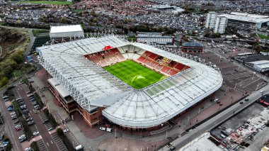 Premier Lig karşılaşması öncesinde Sunderland Everton 'a karşı Sunderland, Sunderland, İngiltere' de 3 Kasım 2025 'te oynanan stadyumun gerçek görüntüsü.