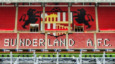 Premier Lig karşılaşması öncesinde Sunderland Everton 'a karşı Sunderland, Sunderland, İngiltere' de 3 Kasım 2025 'te oynanan stadyumun gerçek görüntüsü.