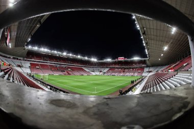 Premier Lig karşılaşması öncesinde Sunderland Everton 'a karşı Sunderland, Sunderland, İngiltere' de 3 Kasım 2025 'te oynanan stadyumun genel bir görüntüsü. 