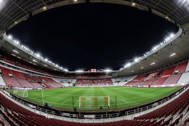 Premier Lig karşılaşması öncesinde Sunderland Everton 'a karşı Sunderland, Sunderland, İngiltere' de 3 Kasım 2025 'te oynanan stadyumun genel bir görüntüsü.