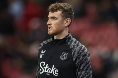 Everton 'dan Mark Travers Premier League maçında Everton' a karşı 3 Kasım 2025 'te Sunderland-Everton Stadyumu' nda oynanan ısınma maçında