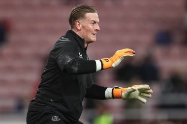 Everton 'dan Jordan Pickford Premier League maçında ısınma turunda Sunderland Everton' a karşı Stadium Of Light, Sunderland, İngiltere, 3 Kasım 2025 
