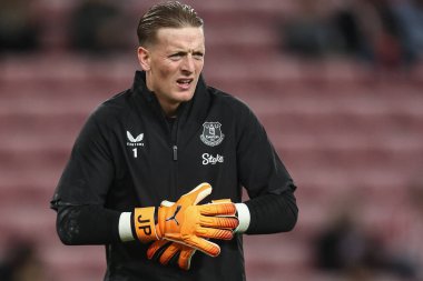 Everton 'dan Jordan Pickford Premier League maçında ısınma turunda Sunderland Everton' a karşı Stadium Of Light, Sunderland, İngiltere, 3 Kasım 2025 