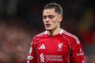 Liverpool 'lu Florian Wirtz UEFA Şampiyonlar Ligi maçında 4 / 8 Liverpool, Anfield, Liverpool' da Real Madrid 'e karşı, 4 Kasım 2025