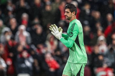 Real Madrid kalecisi Thibaut Courtois UEFA Şampiyonlar Ligi maçında 4 / 8 Liverpool Real Madrid 'e karşı Anfield, Liverpool, İngiltere, 4 Kasım 2025
