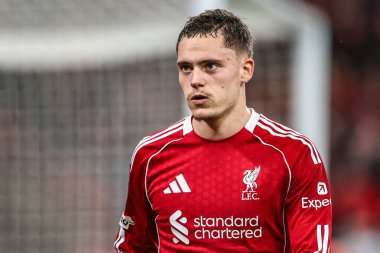 Liverpool 'lu Florian Wirtz UEFA Şampiyonlar Ligi maçında 4 / 8 Liverpool, Anfield, Liverpool' da Real Madrid 'e karşı, 4 Kasım 2025