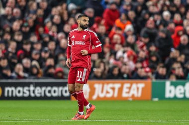 Liverpool 'lu Mohamed Salah, 4 Kasım 2025' te Liverpool-Real Madrid maçında Liverpool Şampiyonlar Ligi 4.