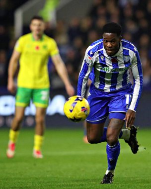 Sheffield 'den Ike Ugbo Çarşamba günü Sheffield Çarşamba günü Norwich City' e karşı 5 Kasım 2025 'te Hillsborough, Sheffield, Birleşik Krallık' ta oynanan Gökyüzü İddia Şampiyonası maçında. 