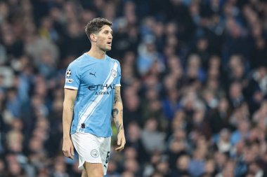 Manchester City 'den John Stones UEFA Şampiyonlar Ligi Maçı sırasında 8 Manchester City' den 4. Maç Borussia Dortmund 'a karşı Manchester Stadyumu' nda, 5 Kasım 2025 