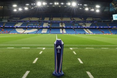 Manchester City, Manchester Stadyumu 'nda 5 Kasım 2025' te oynanan 8 Manchester City - Borussia Dortmund maçında Manchester Şampiyonlar Ligi 'nin genel bir görüntüsü. 