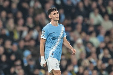 Manchester City 'den Phil Foden UEFA Şampiyonlar Ligi Maçı sırasında 8 Manchester City' den 4. Maç Borussia Dortmund 'a karşı 5 Kasım 2025 Manchester Stadyumu' nda 