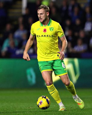 Norwich City 'den Harry Darling 5 Kasım 2025' te Sheffield Çarşamba günü Hillsborough, Sheffield, İngiltere 'de Norwich City' e karşı oynanan Gökyüzü İddia Şampiyonası maçında 