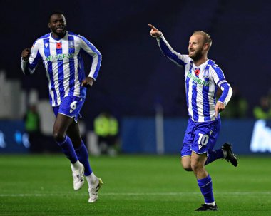 Sheffield Wednesday 'den Barry Bannan, 5 Kasım 2025' te Sheffield, Sheffield, İngiltere 'de oynanan Çarşamba günü Norwich City' ye karşı oynanan Gökyüzü İddia Şampiyonası maçında 1-0 kazanma hedefini kutluyor. 