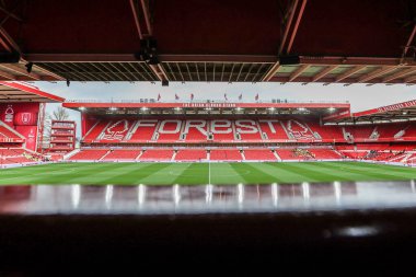 Premier Lig karşılaşması öncesinde Nottingham Forest, Leeds United 'a karşı City Ground, Nottingham, İngiltere' de 9 Kasım 2025 'te oynanan maçın genel görünümü. 