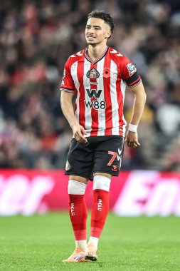Sunderland 'dan Chemsdine Talbi Premier League maçında Sunderland, Sunderland' a karşı Arsenal Stadyumu, Sunderland, Birleşik Krallık, 8 Kasım 2025 