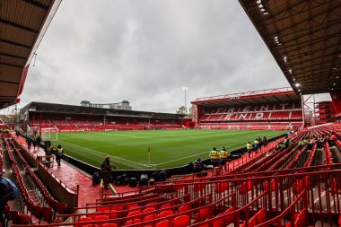 Premier Lig karşılaşması öncesinde Nottingham Forest, Leeds United 'a karşı City Ground, Nottingham, İngiltere' de 9 Kasım 2025 'te oynanan maçın genel görünümü. 