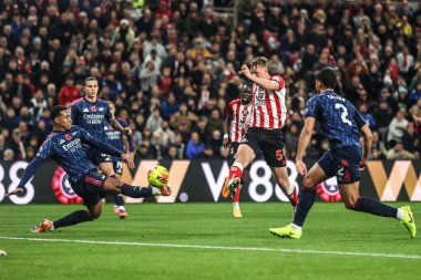 Sunderland 'dan Daniel Ballard Premier Lig maçında 1-0 berabere kaldı. Sunderland - Arsenal Stadyumu, Sunderland, İngiltere, 8 Kasım 2025 