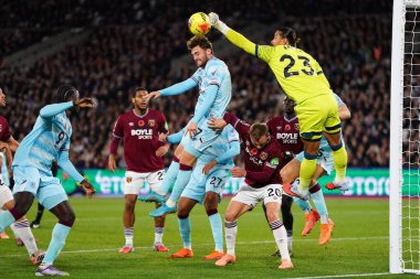 Premier Lig maçı West Ham United Burnley 'e karşı Londra Stadyumu, Londra, İngiltere, 8 Kasım 2025 