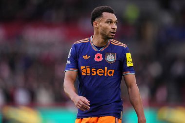 Newcastle United 'dan Jacob Murphy Premier League maçı sırasında Brentford Newcastle United' a karşı Gtech Community Stadyumu, Londra, İngiltere, 9 Kasım 2025 