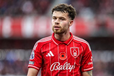Nottingham Ormanı 'ndan Neco Williams Premier League maçı sırasında Nottingham Forest, Leeds United' a karşı 9 Kasım 2025 'te City Ground, Nottingham' da oynandı. 