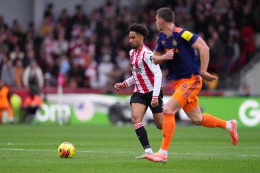 Brentford 'dan Kevin Schade Premier League maçında Brentford Newcastle United' a karşı Gtech Community Stadyumu, Londra, 9 Kasım 2025 