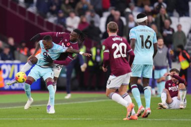 Premier Lig maçı West Ham United Burnley 'e karşı Londra Stadyumu, Londra, İngiltere, 8 Kasım 2025 
