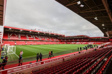Premier Lig karşılaşması öncesinde Nottingham Forest, Leeds United 'a karşı City Ground, Nottingham, İngiltere' de 9 Kasım 2025 'te oynanan maçın genel görünümü. 