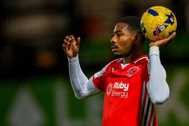 Fleetwood Kasabası 'ndan Zech Medley, The Vertu Trophy Group G maçı sırasında Vale Park, Burslem, Birleşik Krallık' ta Port Vale vs Fleetwood Town 'a karşı 11 Kasım 2025 