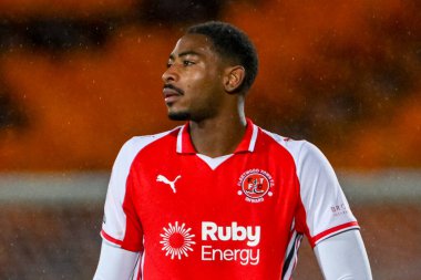 Fleetwood Kasabası 'ndan Zech Medley, The Vertu Trophy Group G maçı sırasında Vale Park, Burslem, Birleşik Krallık' ta Port Vale vs Fleetwood Town 'a karşı 11 Kasım 2025 