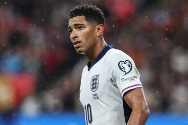 İngiltere 'nin Wembley Stadyumu' nda oynanan 9. Dünya Kupası elemelerinde İngiliz Jude Bellingham, 13 Kasım 2025 tarihinde oynanan 9.