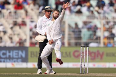 IDFC First Bank Test Günü sırasında Güney Afrikalı Aiden Markram Hindistan 'a karşı Eden Gardens, Kolkata, Hindistan, 16 Kasım 2025 