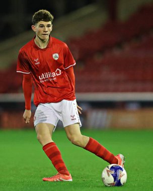 Barnsley FC U18 'den Joel Devaney 17 Kasım 2025' te Oakwell, Barnsley, İngiltere 'de oynanan FA Gençler Kupası U18' ler 2. tur karşılaşmasında Barnsley - Mansfield Town maçında 