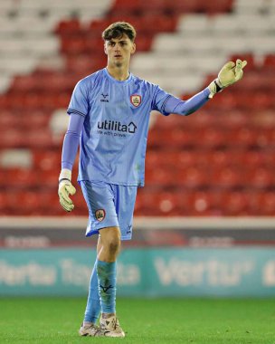 Barnsley FC U18 's takımından Jake Andrassy 17 Kasım 2025' te Oakwell, Barnsley, İngiltere 'de oynanan 2. 