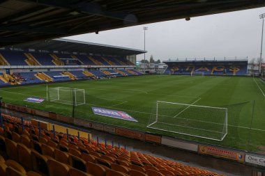 One Call Stadyumu, Sky Bet Ligi 1 maçı öncesinde Mansfield Town 'a karşı Huddersfield Town' ın 22 Kasım 2025 'te Mansfield, İngiltere' deki One Call Stadyumu 'nda oynadığı maçın genel görüntüsü.