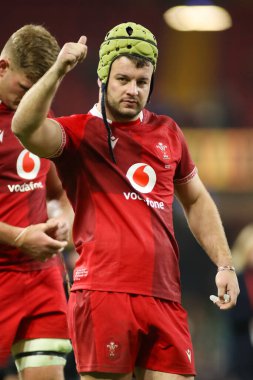 Galler 'den Harri Deaves Quilter Nations Serisi 2025' te Principality Stadyumu 'nda Galler - Yeni Zelanda maçı sırasında, 22 Kasım 2025