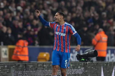 Crystal Palace 'dan Maxence Lacroix, 22 Kasım 2025 tarihinde İngiltere' nin Wolverhampton kentinde oynanan Premier League maçında Wolverhampton Wanderers - Crystal Palace maçında 2-0 'lık galibiyeti kutluyor.