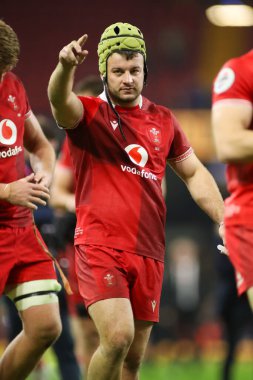 Galler 'den Harri Deaves Quilter Nations Serisi 2025' te Principality Stadyumu 'nda Galler - Yeni Zelanda maçı sırasında, 22 Kasım 2025