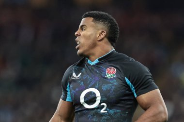 İngiltere 'den Immanuel Feyi-Waboso Quilter Nations Serisi 2025 karşılaşmasında İngiltere Arjantin' e karşı Allianz Stadyumu, Twickenham, İngiltere, 23 Kasım 2025