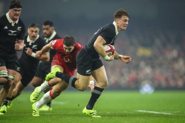 Yeni Zelandalı Ruben Love Quilter Nations Serisi 2025 'te Principality Stadyumu, Cardiff' te Galler - Yeni Zelanda maçında, 22 Kasım 2025