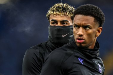 Maç öncesi ısınma oturumunda Barcelona 'dan Lamine Yamal UEFA Şampiyonlar Ligi Maçı' nda Stamford Bridge, Londra, Birleşik Krallık 'ta 5.