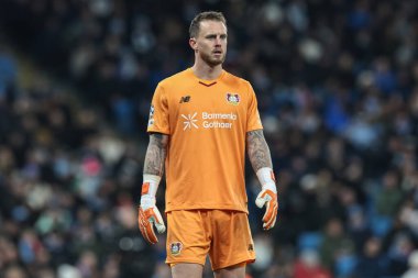 Bayer 04 Leverkusen 'den Mark Flekken UEFA Şampiyonlar Ligi Maçı' nda 8 Manchester City - Bayer 04 Leverkusen maçı sırasında Manchester Stadyumu, Manchester, İngiltere, 25 Kasım 2025