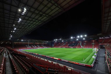 Bramall Lane 'in 26 Kasım 2025' te İngiltere 'nin Sheffield Lane şehrinde oynanan ve Sheffield United' ın Portsmouth 'a karşı oynadığı maçtaki genel görüntüsü.