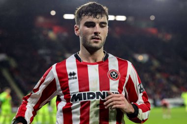 Sheffield United takımının Tom Cannon maçı sırasında Sheffield United, Portsmouth 'a karşı Bramall Lane, Sheffield, Birleşik Krallık, 26 Kasım 2025