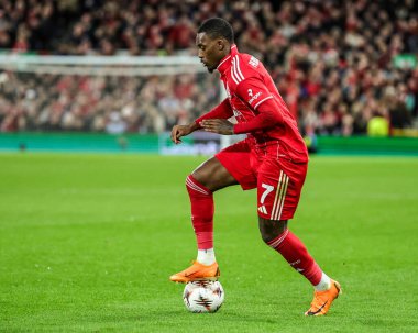 Nottingham Ormanı 'ndan Callum Hudson-Odoi UEFA Avrupa Ligi Maçı sırasında 8 Nottingham Ormanı' nın 5 'inci gününde Malmö FF' ye karşı City Ground, Nottingham, İngiltere, 27 Kasım 2025 