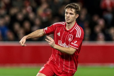 Nottingham Ormanı 'ndan James McAtee 27 Kasım 2025' te İngiltere 'nin Nottingham şehrinde oynanan 8 Nottingham Ormanı' nın 5 'inci maçında Malmö FF' ye karşı oynuyor. 