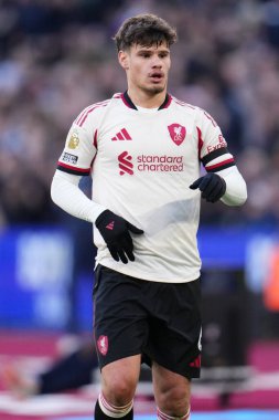 Liverpool 'dan Milos Kerkez, 30 Kasım 2025' te Londra Stadyumu 'nda oynanan Premier League maçı sırasında West Ham United Liverpool' a karşı. 