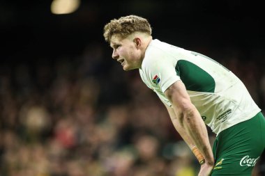 Quilter Nations Serisi 2025 maçında Güney Afrika 'ya karşı Principality Stadyumu, Cardiff, Birleşik Krallık' ta mücadele eden Ethan Hooker, 29 Kasım 2025 