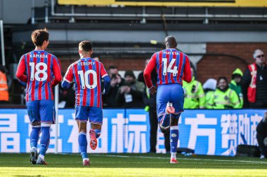 Kristal Saray 'dan Jean-Philippe Mateta, 30 Kasım 2025' te İngiltere 'nin Londra kenti Selhurst Park' ta oynanan Premier League maçı sırasında 1-0 'lık galibiyet golünü kutluyor. 