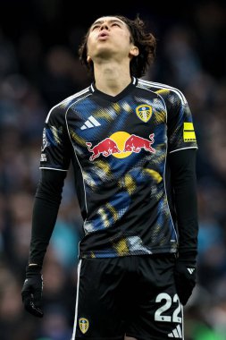 Leeds United takımından Ao Tanaka Manchester City - Leeds United maçında Etihad Stadyumu, Manchester, Birleşik Krallık, 29 Kasım 2025 
