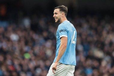 Manchester City - Leeds United Premier League maçında Nico Gonzalez, Etihad Stadyumu 'nda 29 Kasım 2025 